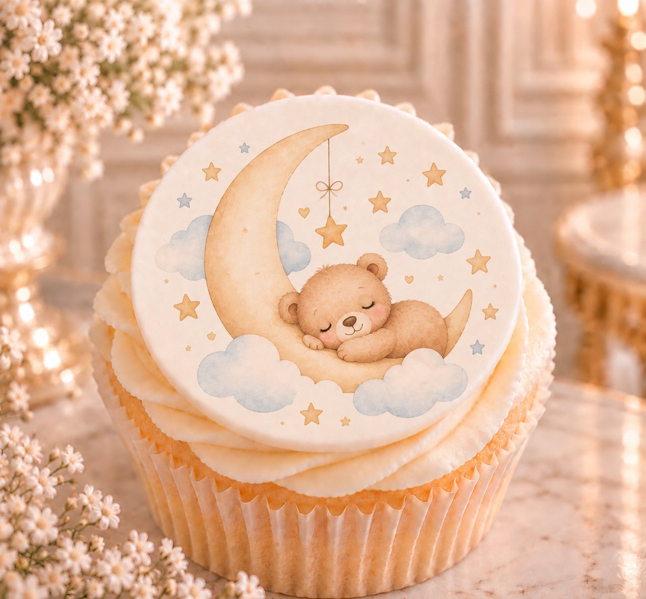 Sleepy Bear — edible fondant cake topper