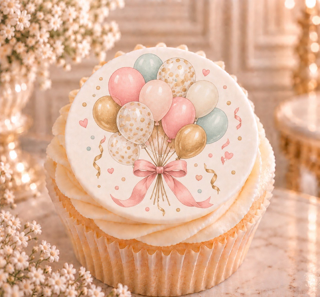 Birthday Balloons — edible fondant cake topper