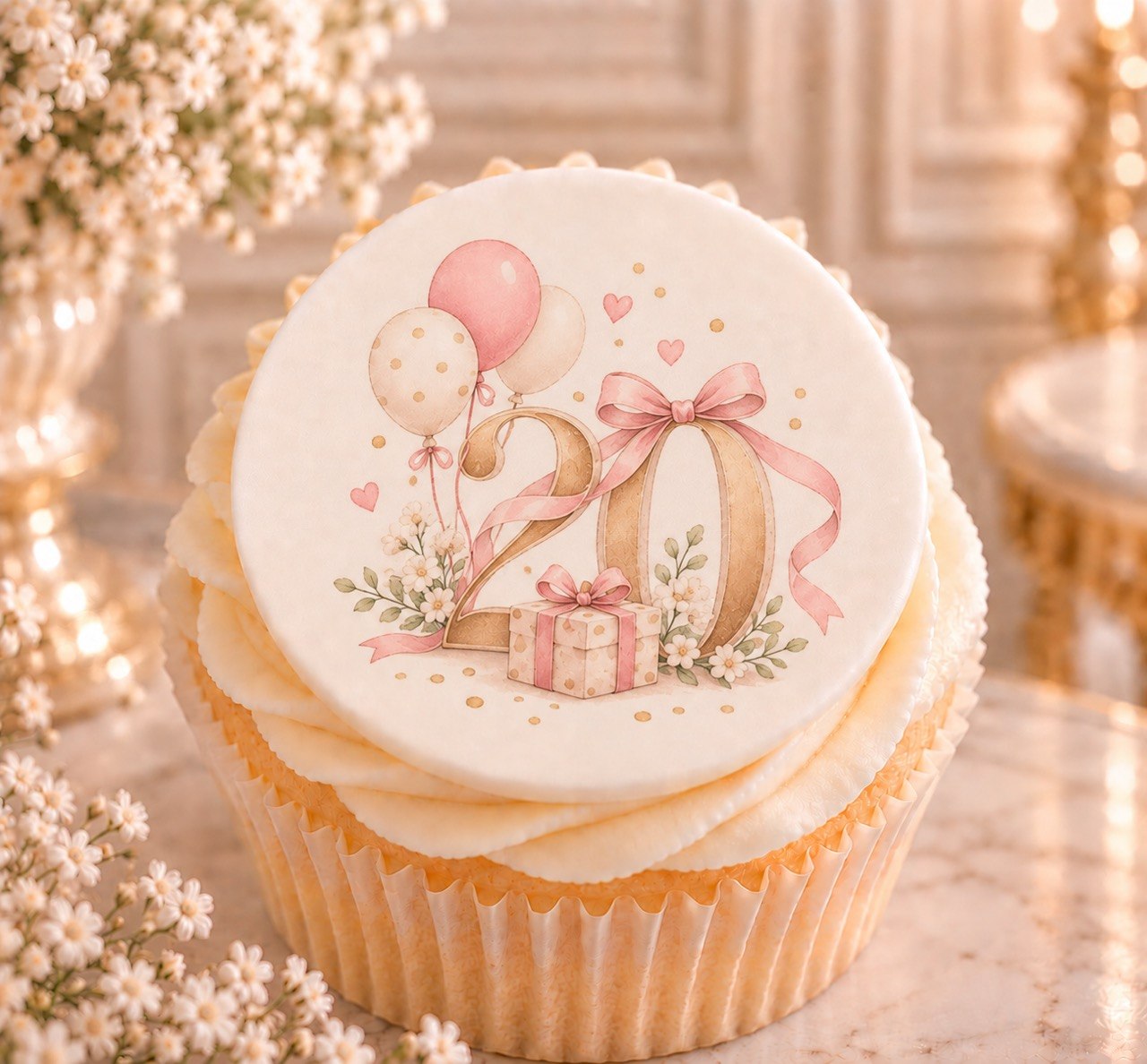 Milestone 20 — edible fondant cake topper