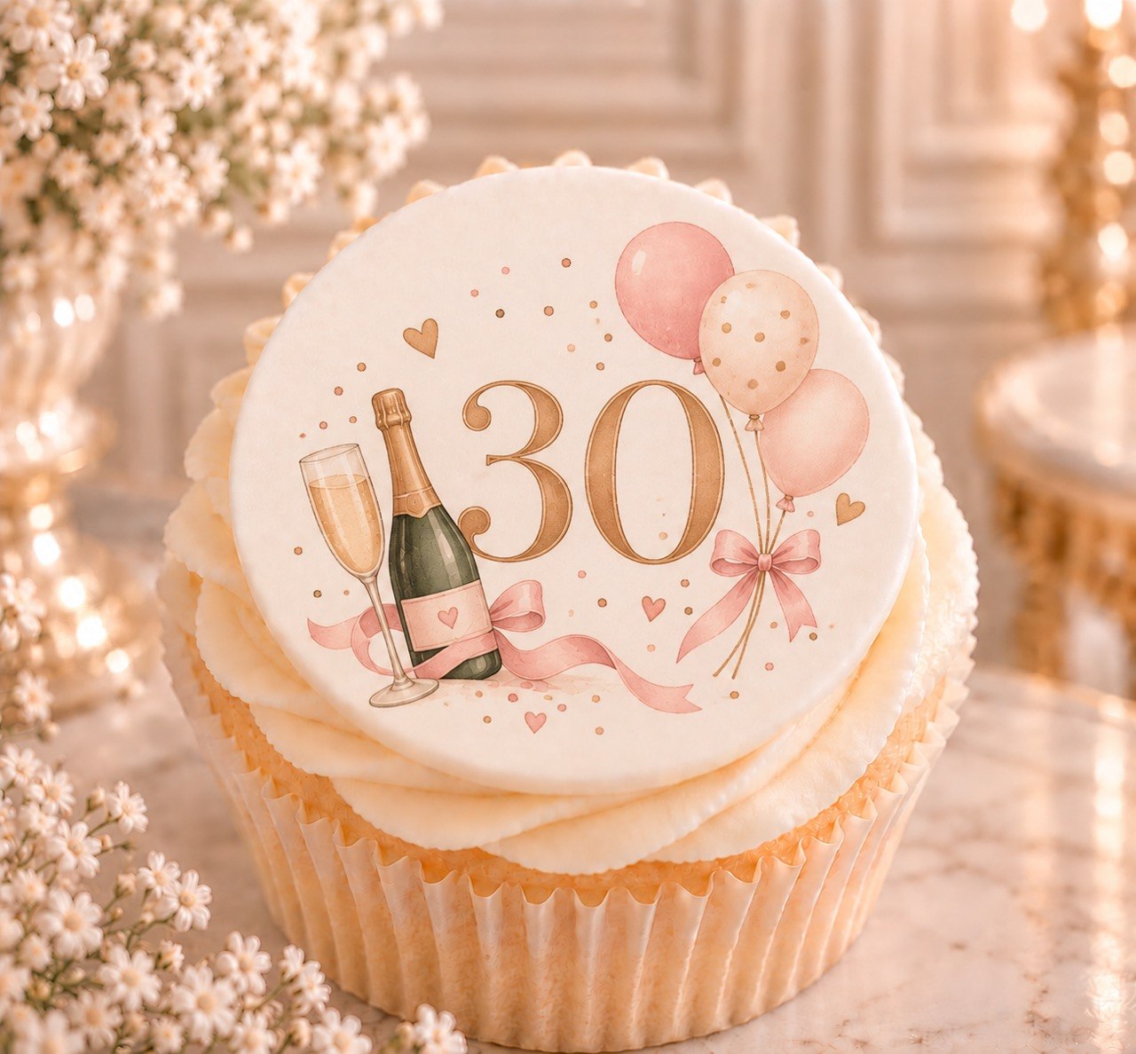 Milestone 30 — edible fondant cake topper
