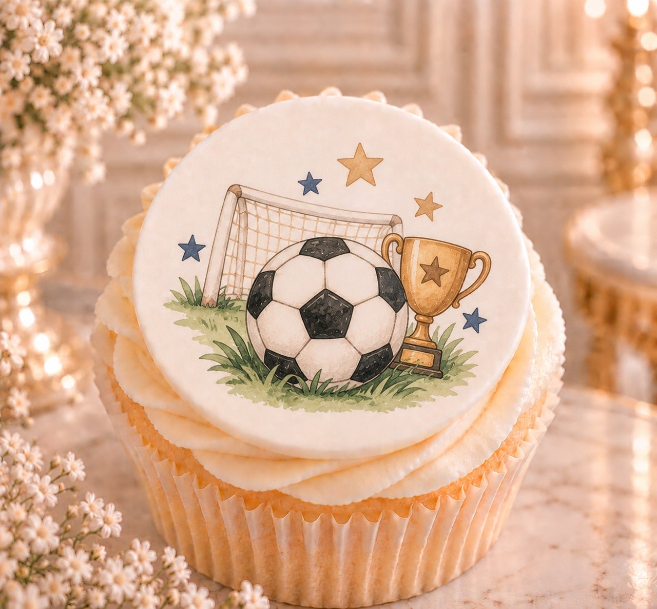Football Trophy — edible fondant cake topper