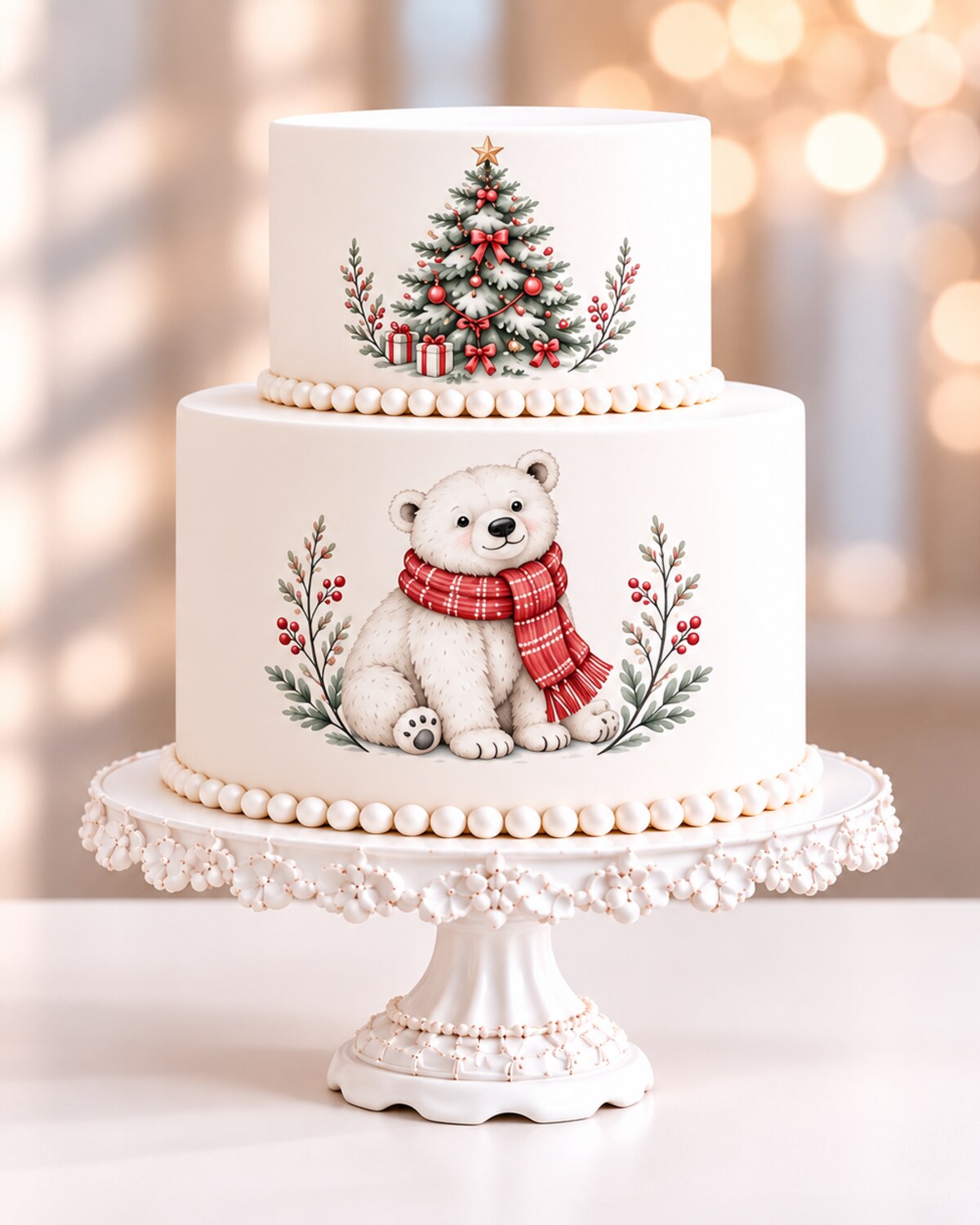 Christmas — edible fondant design on a cake