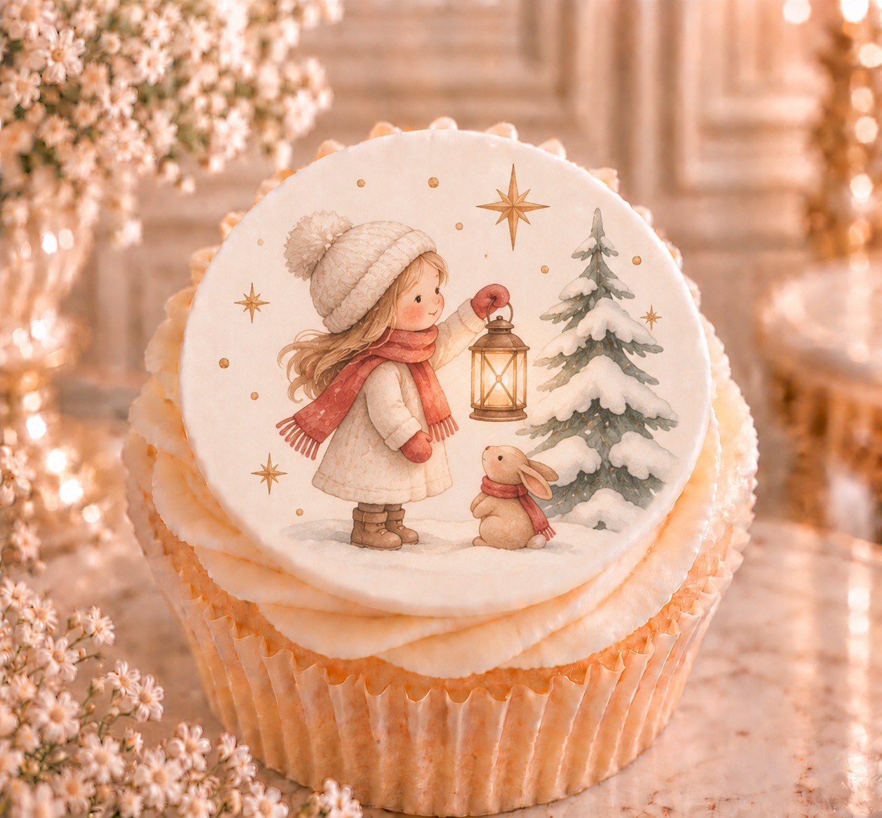 Winter Lantern — edible fondant cake topper