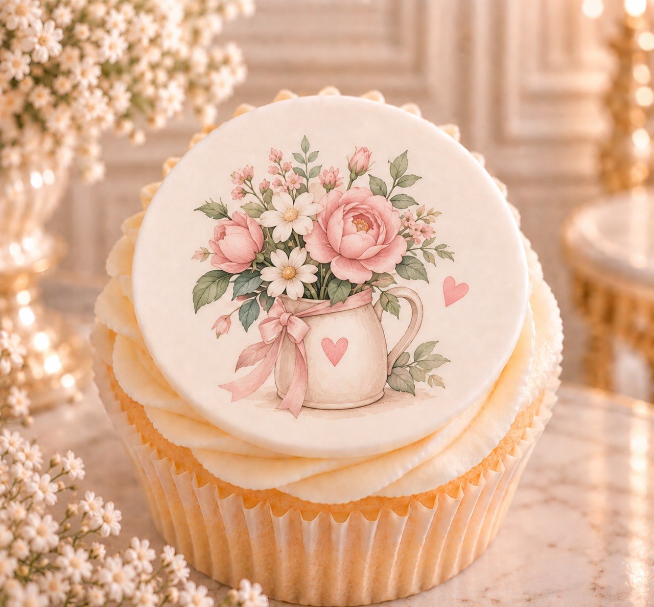 Rose Jug — edible fondant cake topper