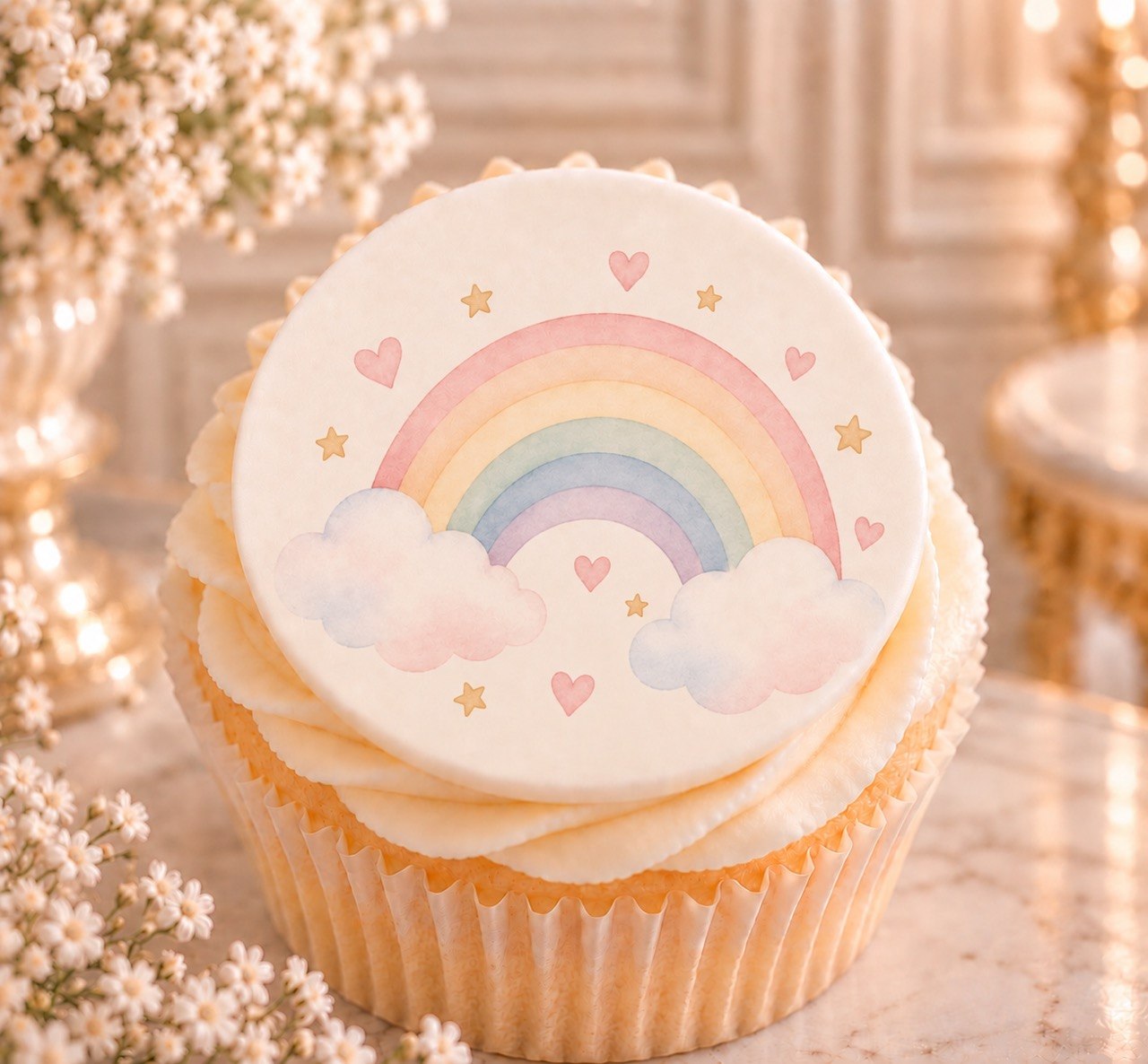 Soft Rainbow — edible fondant cake topper
