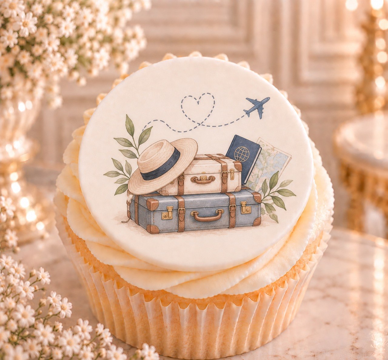 Travel — edible fondant cake topper design