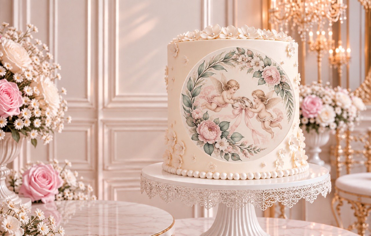 Cherubs — edible fondant cake topper
