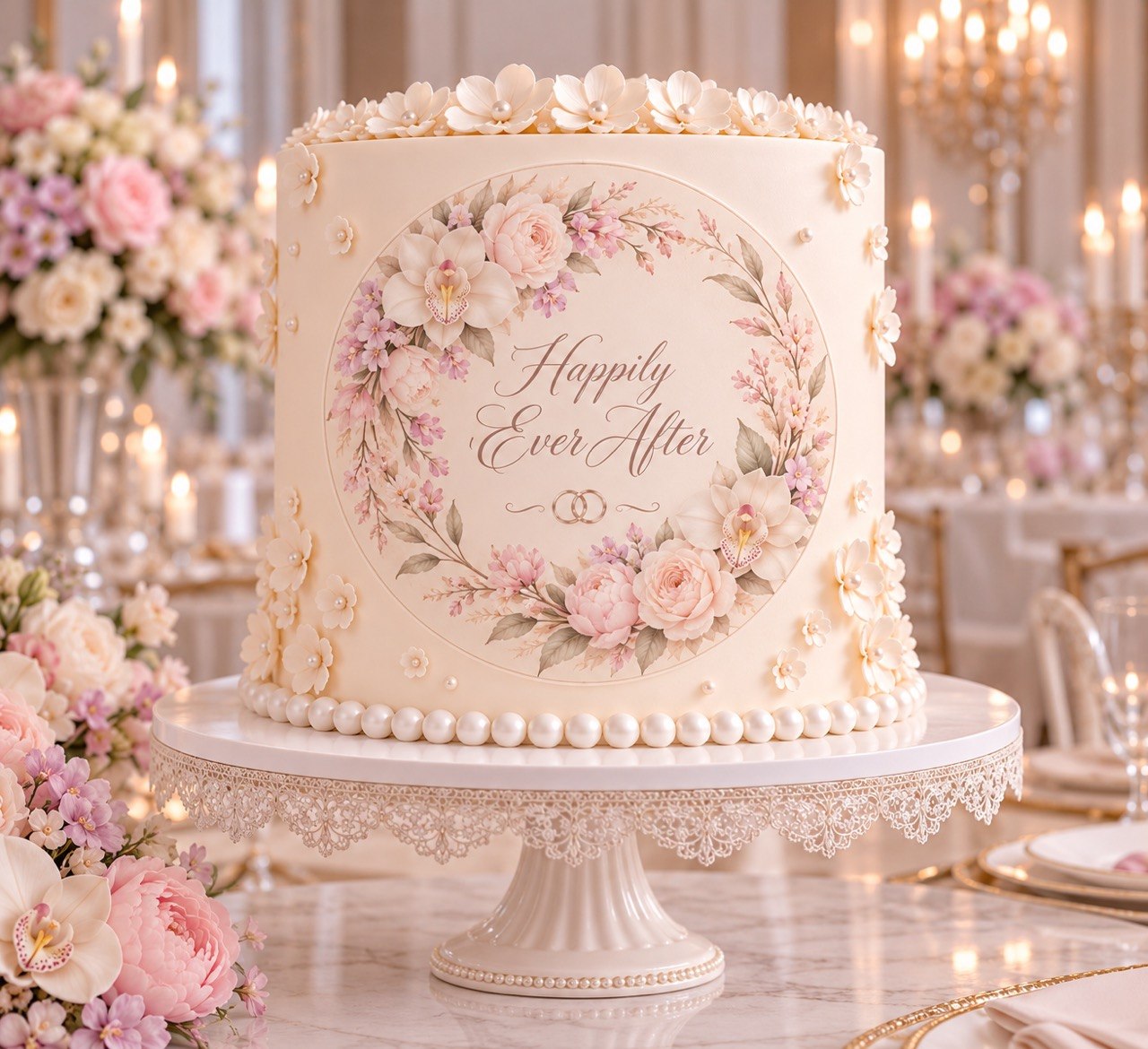 Wedding — edible fondant cake topper design